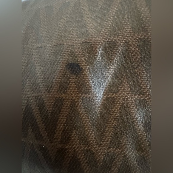 Mario Valentino Vintage Monogram Crossbody Bag – Brown Greige Leather Trim - Picture 7 of 16